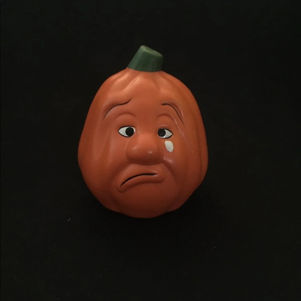 Sad Pumpkin Ceramic Decor